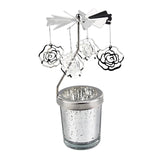 Maxbell Romantic Rotating Candle Holder Candlestick for Home Ornament Flowers