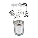Maxbell Romantic Rotating Candle Holder Candlestick for Home Ornament Flowers