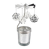 Maxbell Romantic Rotating Candle Holder Candlestick for Home Ornament Flowers