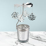 Maxbell Romantic Rotating Candle Holder Candlestick for Home Ornament Flowers