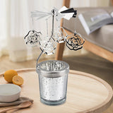 Maxbell Romantic Rotating Candle Holder Candlestick for Home Ornament Flowers