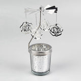 Maxbell Romantic Rotating Candle Holder Candlestick for Home Ornament Flowers