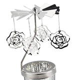 Maxbell Romantic Rotating Candle Holder Candlestick for Home Ornament Flowers