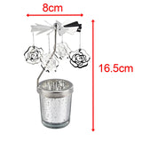 Maxbell Romantic Rotating Candle Holder Candlestick for Home Ornament Flowers