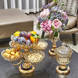Maxbell Multilayer Fruit Bowl Metal Stand Rotatable for Living Room Office