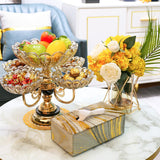 Maxbell Multilayer Fruit Bowl Metal Stand Rotatable for Living Room Office