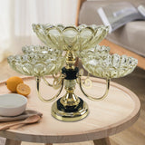 Maxbell Multilayer Fruit Bowl Metal Stand Rotatable for Living Room Office