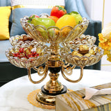 Maxbell Multilayer Fruit Bowl Metal Stand Rotatable for Living Room Office