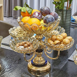 Maxbell Multilayer Fruit Bowl Metal Stand Rotatable for Living Room Office