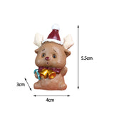 Maxbell Miniature Statue Mini Ornament Christmas Figurines for Tabletop Party Indoor 4x3x5.5cm Elk