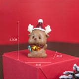 Maxbell Miniature Statue Mini Ornament Christmas Figurines for Tabletop Party Indoor 4x3x5.5cm Elk