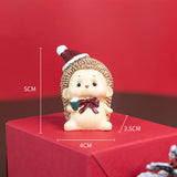 Maxbell Miniature Statue Mini Ornament Christmas Figurines for Tabletop Party Indoor 4x3.5x5cm Hedgehog