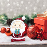 Maxbell Miniature Statue Mini Ornament Christmas Figurines for Tabletop Party Indoor 3.5x4x5cm Santa