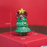 Maxbell Miniature Statue Mini Ornament Christmas Figurines for Tabletop Party Indoor 3.8x3.8x6.2cm Tree