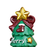 Maxbell Miniature Statue Mini Ornament Christmas Figurines for Tabletop Party Indoor 3.8x3.8x6.2cm Tree