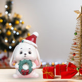 Maxbell Miniature Statue Mini Ornament Christmas Figurines for Tabletop Party Indoor 3.8x3.8x6.2cm Rabbit