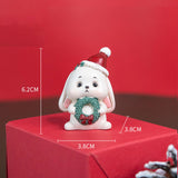 Maxbell Miniature Statue Mini Ornament Christmas Figurines for Tabletop Party Indoor 3.8x3.8x6.2cm Rabbit