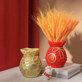 Maxbell Flower Vase Pot bag Shape Decorations Flower Arrangements Gift Yellow