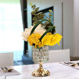 Maxbell Modern Flower Vase Desktop Vase Goblet Glass Vase for Living Room Decor