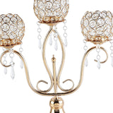 Maxbell Crystal Candle Holder 3 Arms Tea Light Holders for Wedding Home Decor Gift