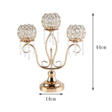 Maxbell Crystal Candle Holder 3 Arms Tea Light Holders for Wedding Home Decor Gift
