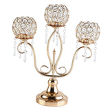 Maxbell Crystal Candle Holder 3 Arms Tea Light Holders for Wedding Home Decor Gift
