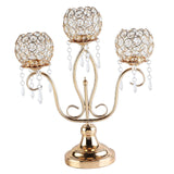 Maxbell Crystal Candle Holder 3 Arms Tea Light Holders for Wedding Home Decor Gift
