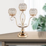 Maxbell Crystal Candle Holder 3 Arms Tea Light Holders for Wedding Home Decor Gift