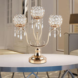Maxbell Crystal Candle Holder 3 Arms Tea Light Holders for Wedding Home Decor Gift