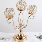 Maxbell Crystal Candle Holder 3 Arms Tea Light Holders for Wedding Home Decor Gift