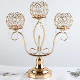 Maxbell Crystal Candle Holder 3 Arms Tea Light Holders for Wedding Home Decor Gift
