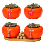 Maxbell Persimmon Storage Tank with Cover Containers Tea Cans Desktop Decorative style A