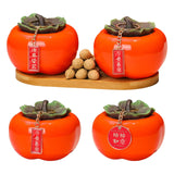 Maxbell Persimmon Storage Tank with Cover Containers Tea Cans Desktop Decorative style A