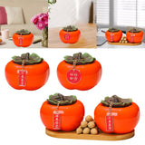 Maxbell Persimmon Storage Tank with Cover Containers Tea Cans Desktop Decorative style A