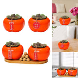 Maxbell Persimmon Storage Tank with Cover Containers Tea Cans Desktop Decorative style A