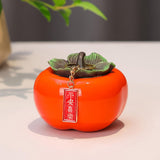 Maxbell Persimmon Storage Tank with Cover Containers Tea Cans Desktop Decorative style A