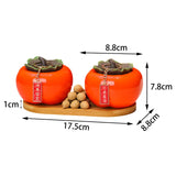 Maxbell Persimmon Storage Tank with Cover Containers Tea Cans Desktop Decorative style C