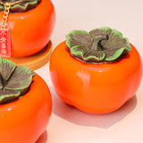 Maxbell Persimmon Storage Tank with Cover Containers Tea Cans Desktop Decorative style C