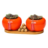 Maxbell Persimmon Storage Tank with Cover Containers Tea Cans Desktop Decorative style C