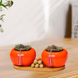 Maxbell Persimmon Storage Tank with Cover Containers Tea Cans Desktop Decorative style C