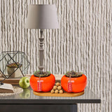 Maxbell Persimmon Storage Tank with Cover Containers Tea Cans Desktop Decorative style C