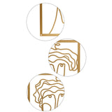 Maxbell Metal Wall Art Decor Woman Silhouette Minimalist Facial Line Decoration StyleA
