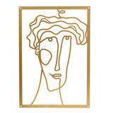 Maxbell Metal Wall Art Decor Woman Silhouette Minimalist Facial Line Decoration StyleA