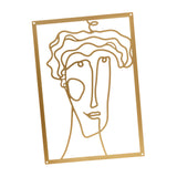 Maxbell Metal Wall Art Decor Woman Silhouette Minimalist Facial Line Decoration StyleA