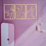 Maxbell Metal Wall Art Decor Woman Silhouette Minimalist Facial Line Decoration StyleA
