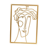 Maxbell Metal Wall Art Decor Woman Silhouette Minimalist Facial Line Decoration StyleA