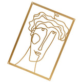 Maxbell Metal Wall Art Decor Woman Silhouette Minimalist Facial Line Decoration StyleA