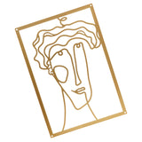 Maxbell Metal Wall Art Decor Woman Silhouette Minimalist Facial Line Decoration StyleA