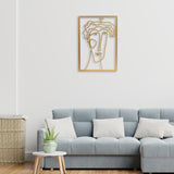 Maxbell Metal Wall Art Decor Woman Silhouette Minimalist Facial Line Decoration StyleA