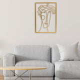 Maxbell Metal Wall Art Decor Woman Silhouette Minimalist Facial Line Decoration StyleA